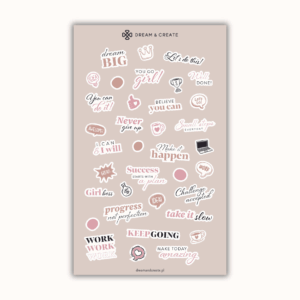 naklejki bullet journal planer hasła motywacyjne