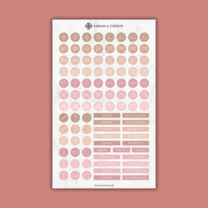 naklejki bullet journal planer praca