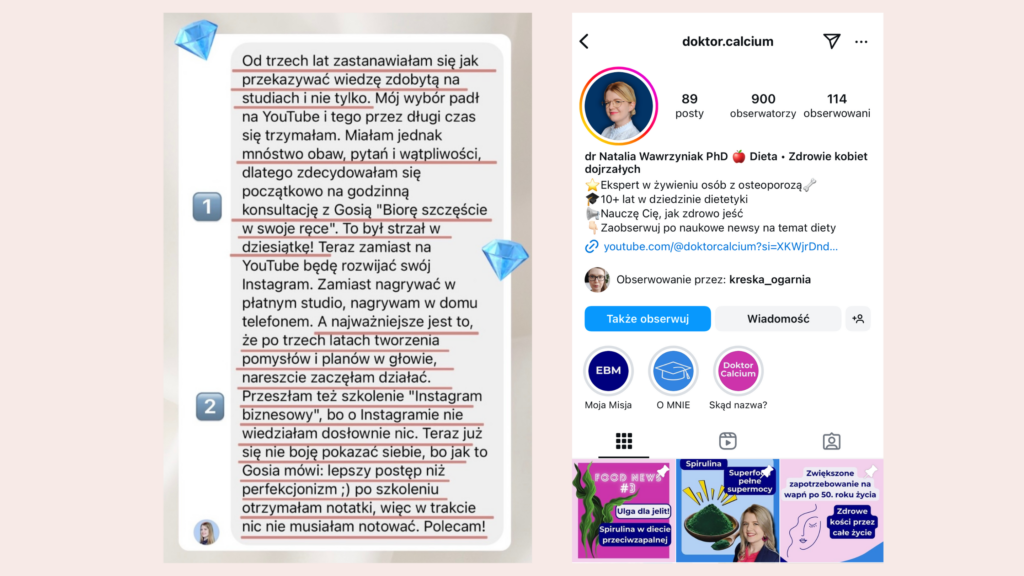 gosia karpińska biznes online instagram mentoring jak sprzedawać marka osobista