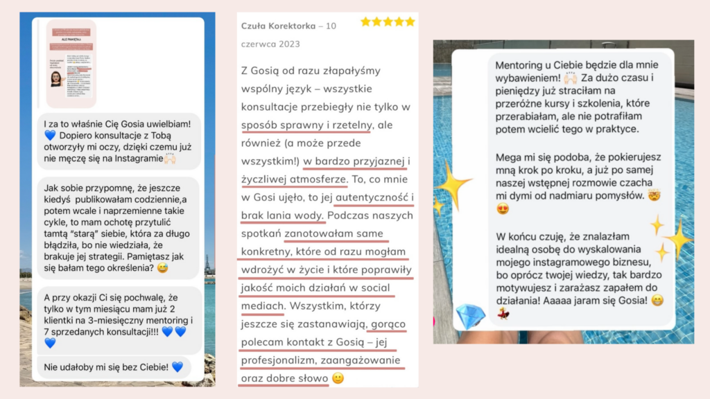 gosia karpińska biznes online instagram mentoring jak sprzedawać marka osobista