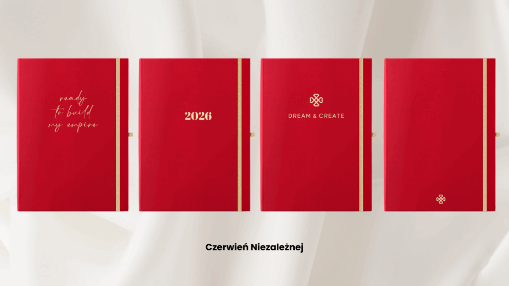 DREAM & CREATE planer 2026 dzienny tygodniowy czerwony