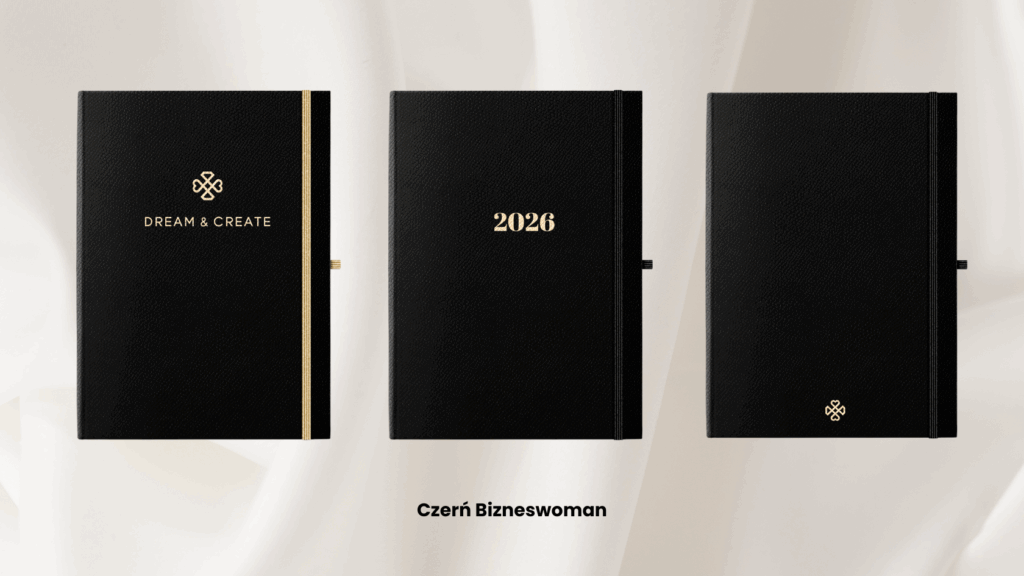 DREAM & CREATE planer 2026 dzienny tygodniowy czarny czerń klasyczny