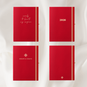 czerwony planer 2026 kalendarz kobiecy