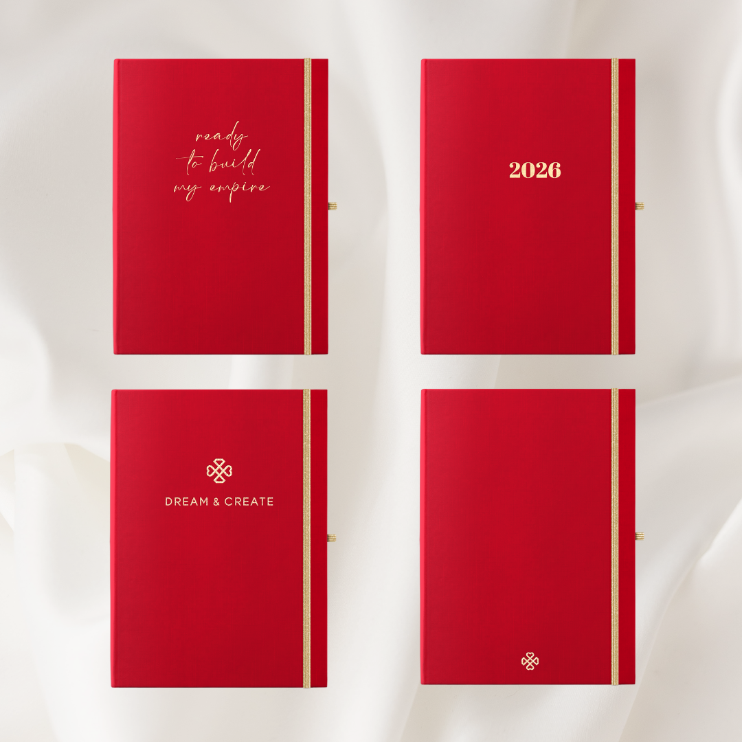 czerwony planer 2026 kalendarz kobiecy