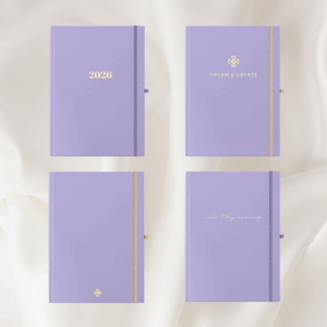 planer 2026 dzienny tygodniowy kalendarz fiolet lawendowy